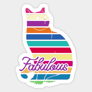 Colorful Cat Art Sticker